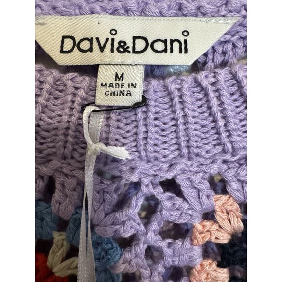 Crochet Hippie Boho Granny Square Floral Patchwork Whimsical Indie Crop Top M - Picture 5 of 7